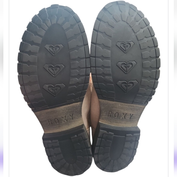 Roxy Combat Boots Concord Women's Tan Canvas Zipper Back Lace Up Size 8 90s Y2k - Picture 7 of 8